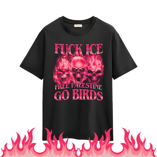 Pink Skull - Go Birds Tee